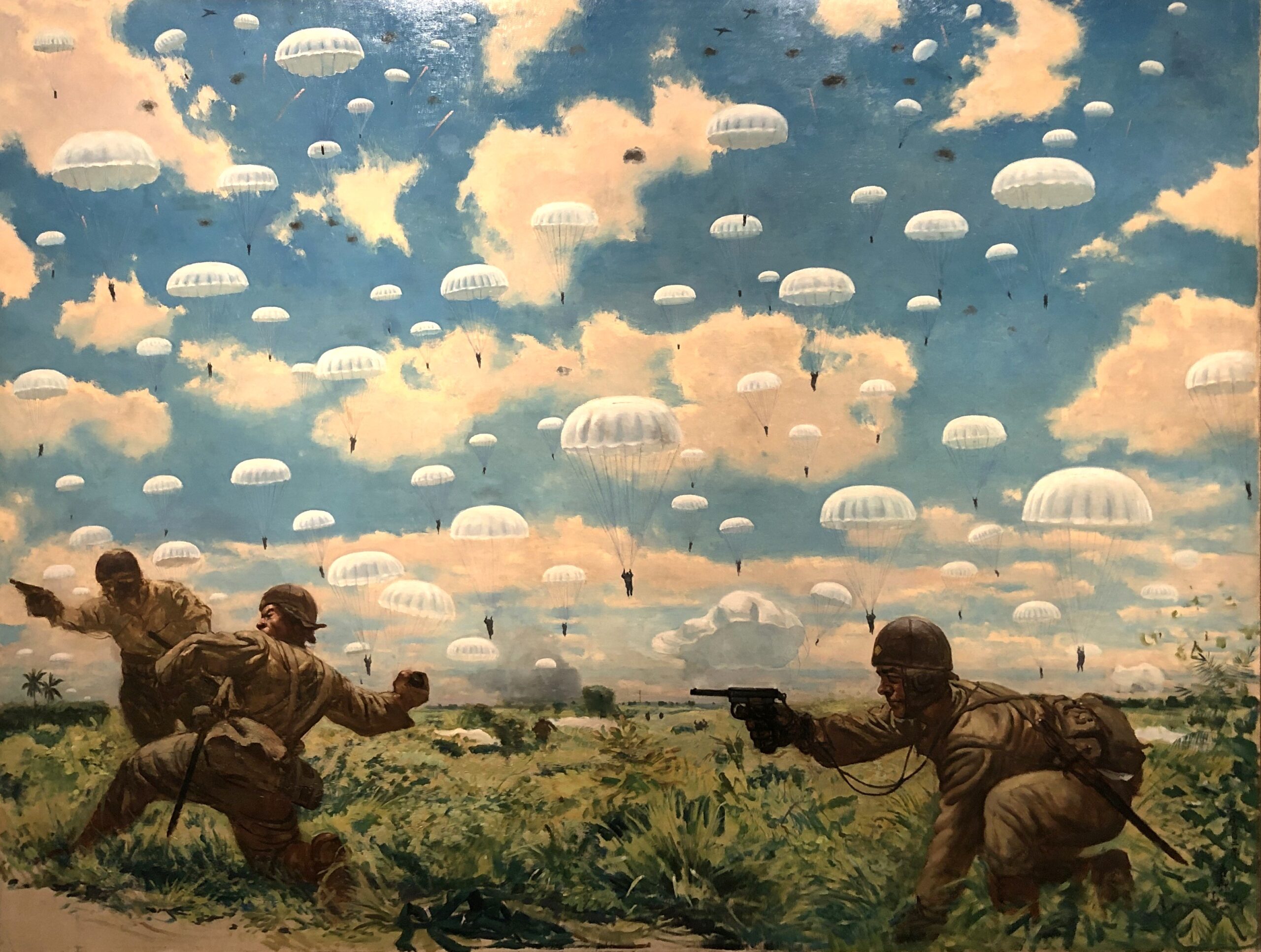 鶴田吾郎「神兵パレンバンに降下す」（筆者撮影）